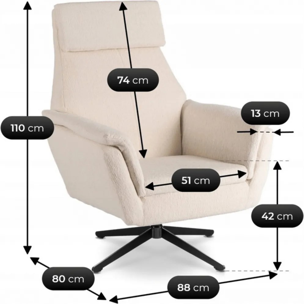 Forgó pihenőfotel bézs, TERRY