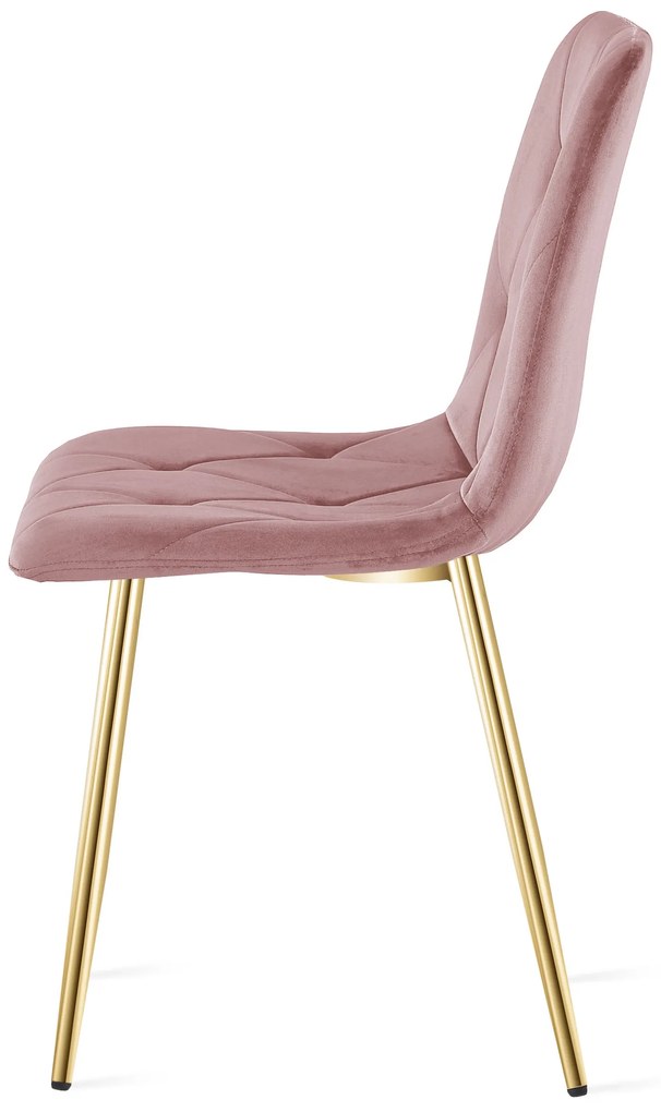 Rózsaszín bársony LIBRA étkezőszék arany lábakkal