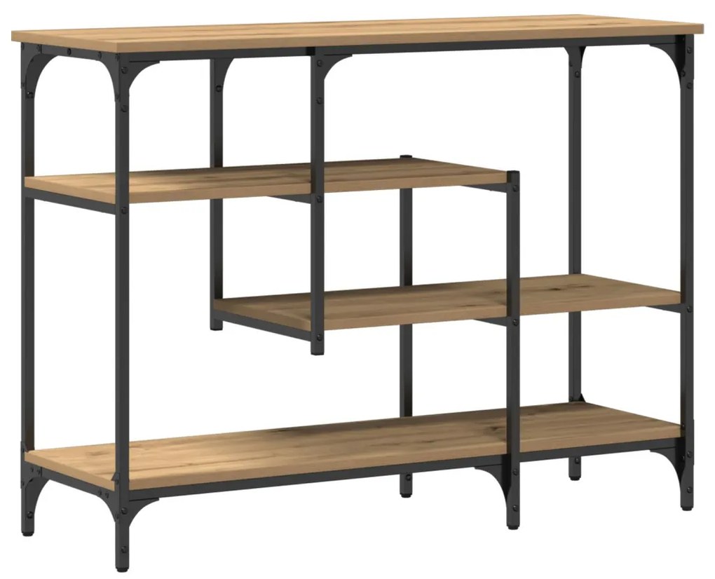 Konzolasztal Mesteri Tölgy 100x35x75 cm Műanyag Fa és Acél
