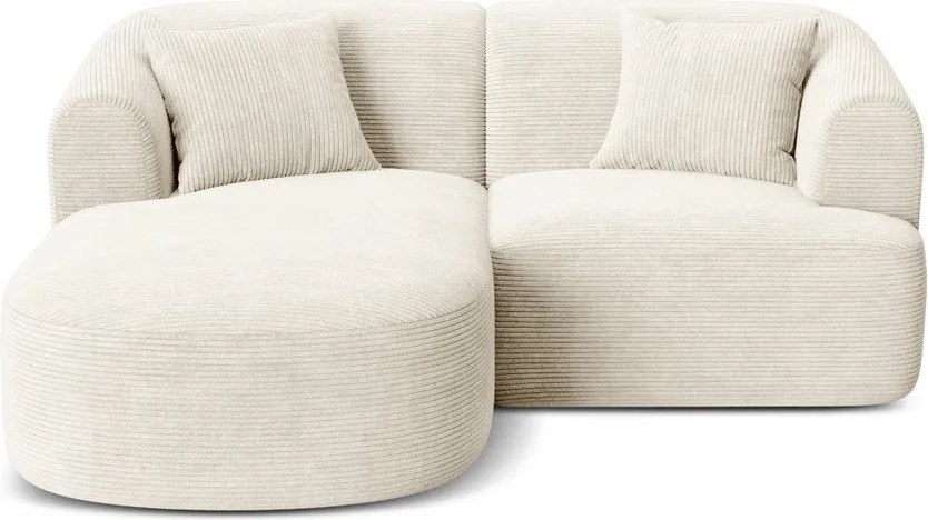 Bézs kordbársony sarokkanapé (bal oldali-heverő résszel) Campi – Cosmopolitan Design
