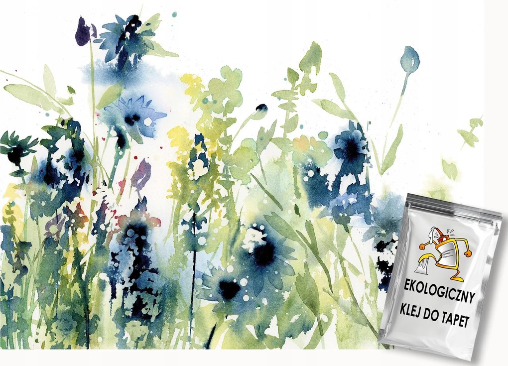 Fotótapéta Flizelina Akvarell Természet Mező Rét Kert Virágok 350x250 ragasztó