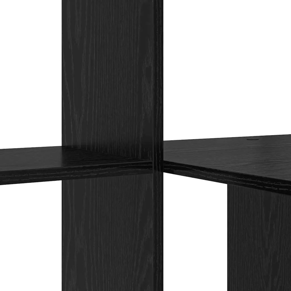 Asztal polcokkal Musta tammi 131.5 x 50 x 106.5 cm Faanyag