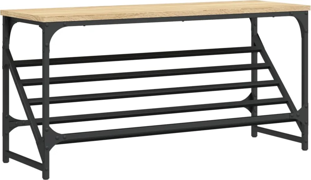 vidaXL sonoma tölgy színű szerelt fa cipőtartó 90x30x45 cm