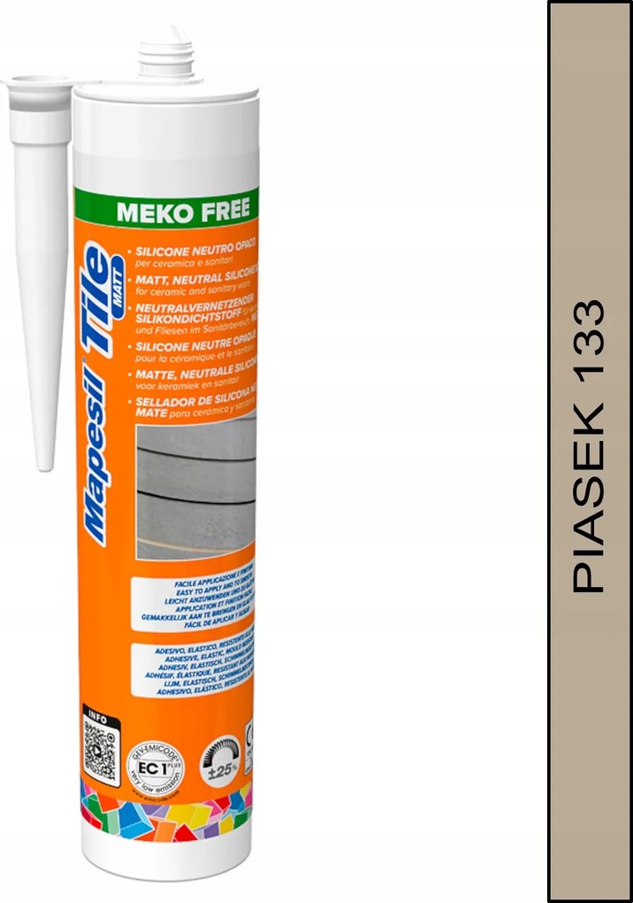 Semleges matt szilikon Mapei Mapesil Tile Matt 300ml szín 133 homok
