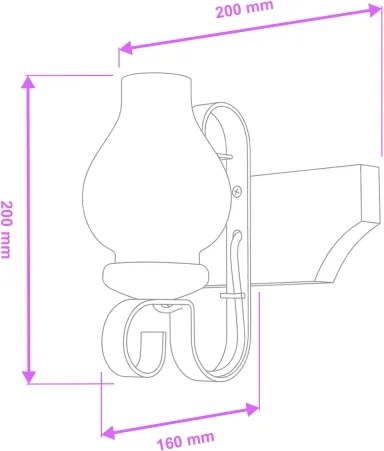 Brilagi - Fali lámpa QUEEN 1xE14/40W/230V bükkfa