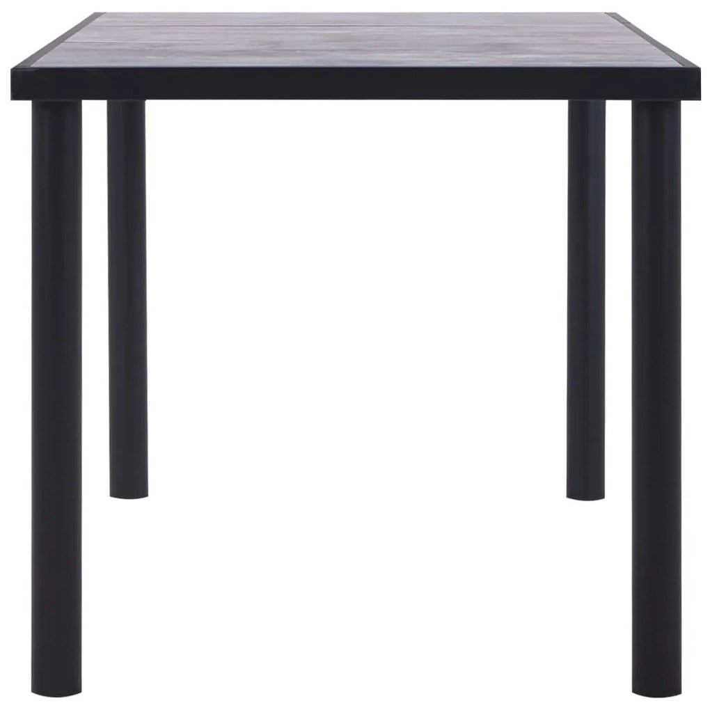 Fekete és betonszürke MDF étkezőasztal 160 x 80 x 75 cm