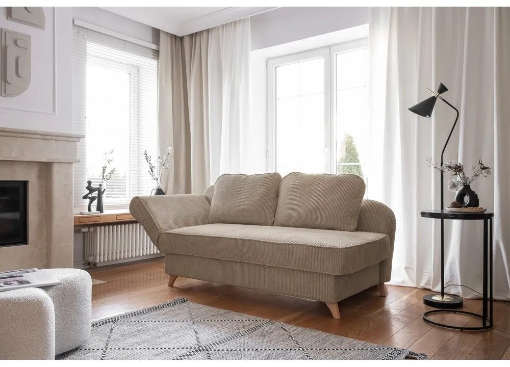 Szürkésbarna kordbársony heverő (bal oldali) Chic Charlotte – Miuform