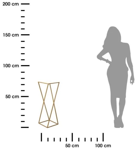 Virágállvány 70x24 cm arany színben