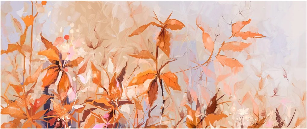 Kép - Festett virágok (120x50 cm)
