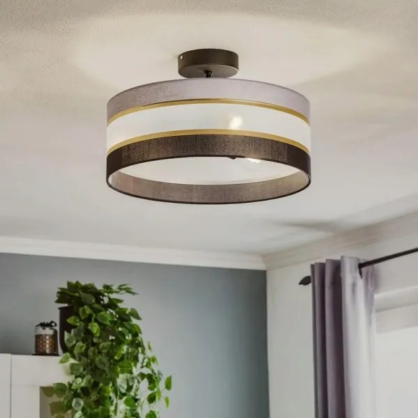 Csillár rúdon HELEN 3xE27/15W/230V fekete/szürke/arany