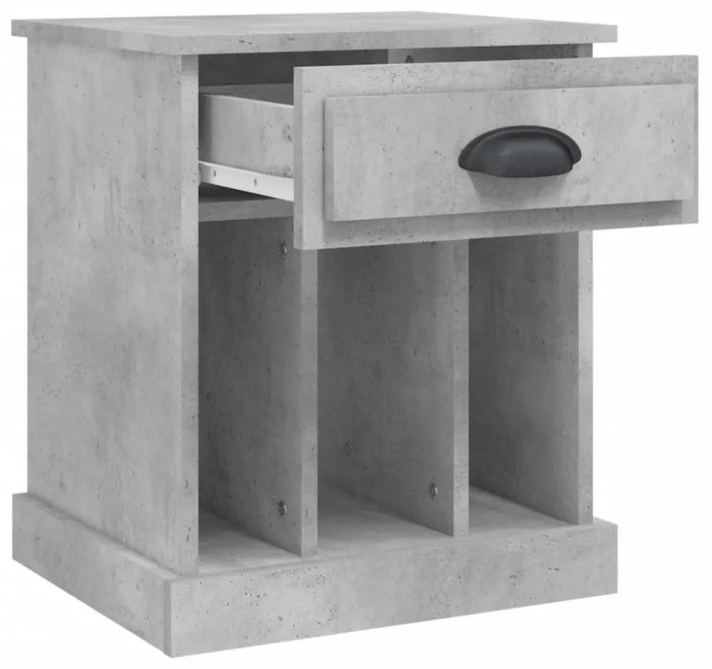 2 db betonszürke éjjeliszekrény 43x36x50 cm
