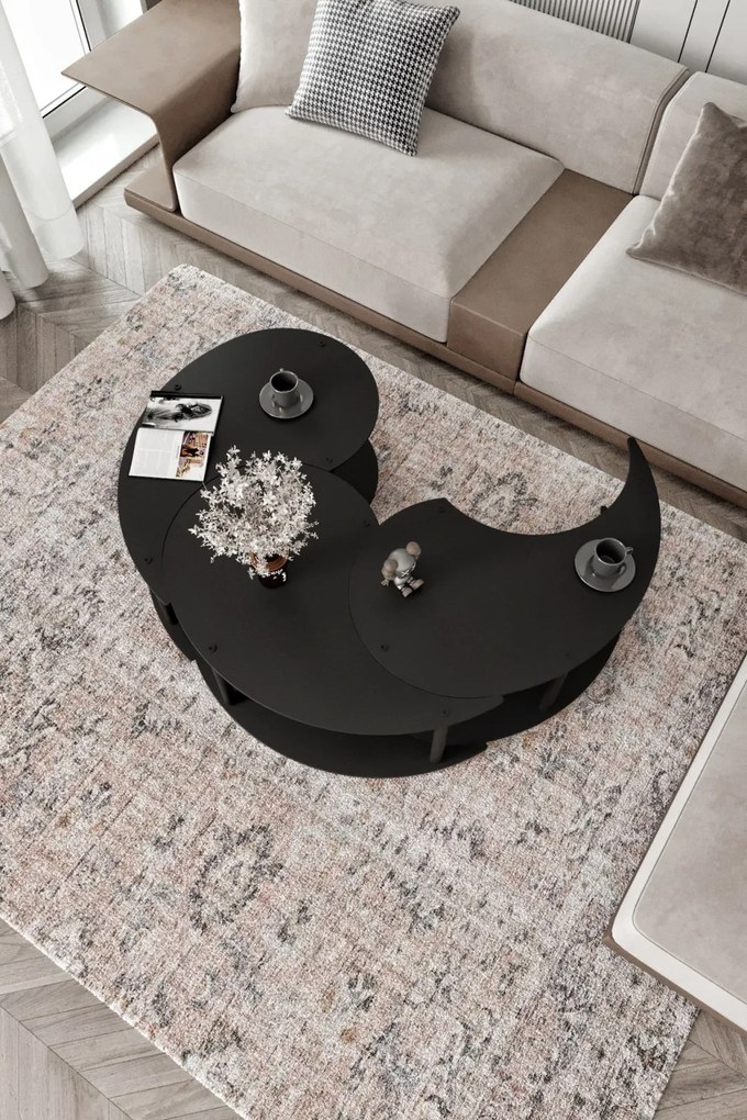 Yin dohányzóasztal, fekete, Ø70 cm – TR282PTR1520