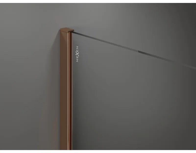Mexen, Mexen Kioto zuhanyfal Walk-in 85 x 200 cm, átlátszó 8 mm, rózsaszín arany - 800-085-101-60-00