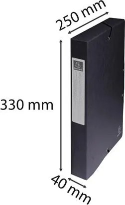 Gumis mappa, karton, A4, 40 mm, EXACOMPTA, fekete (EX50401E)