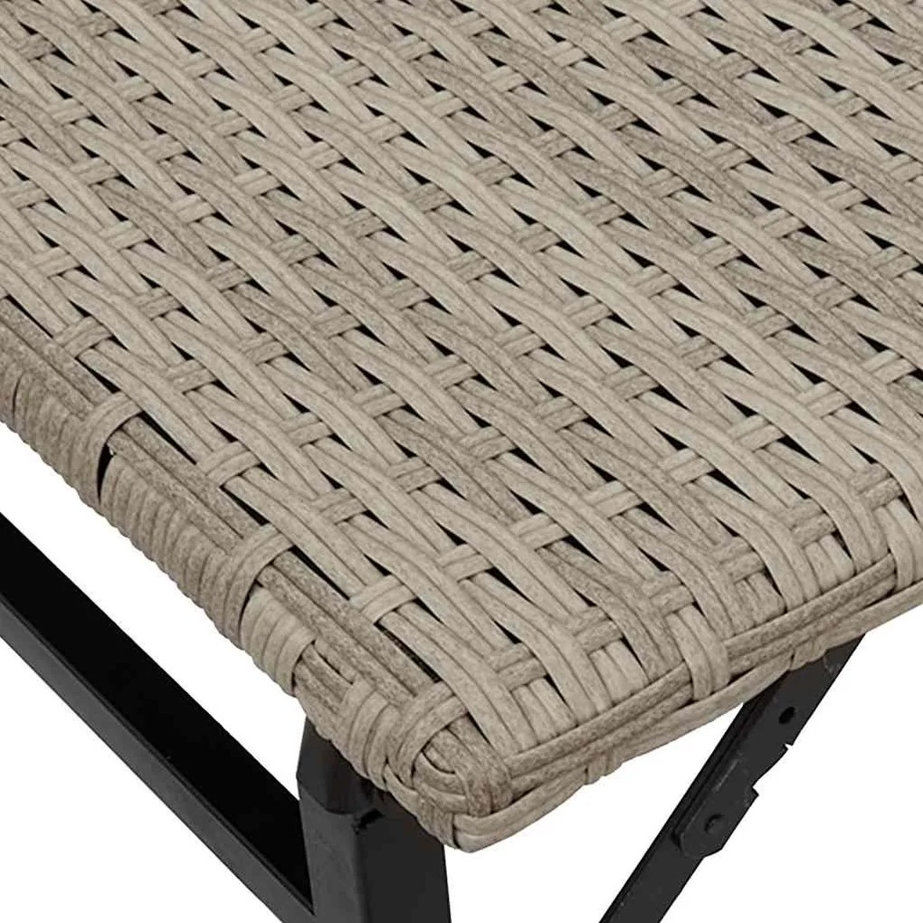 5 részes szürke polyrattan összecsukható kerti étkezőgarnitúra