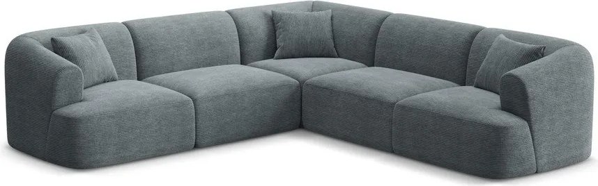 Sötétszürke kordbársony sarokkanapé Campi – Cosmopolitan Design