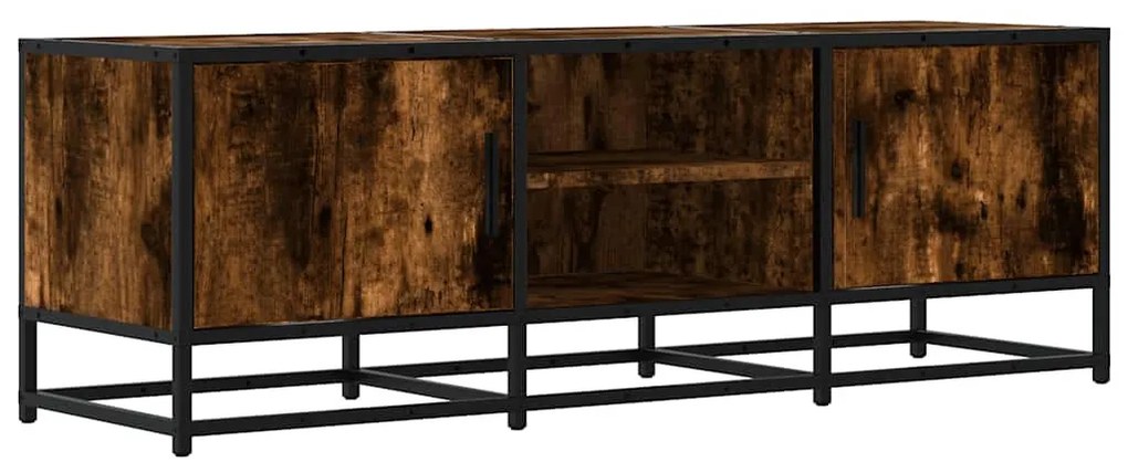 füstös tölgy színű szerelt fa és fém TV-szekrény 120x35x41 cm