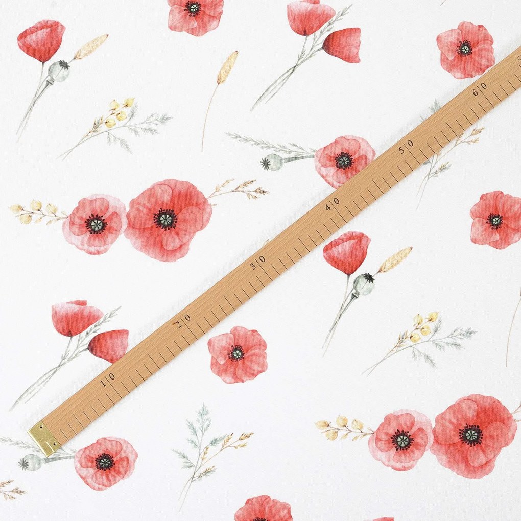 Goldea viaszosvászon méteráru - pipacsok 160 cm