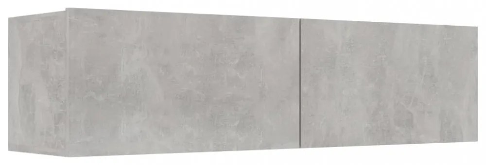betonszürke szerelt fa TV-szekrény 120 x 30 x 30 cm