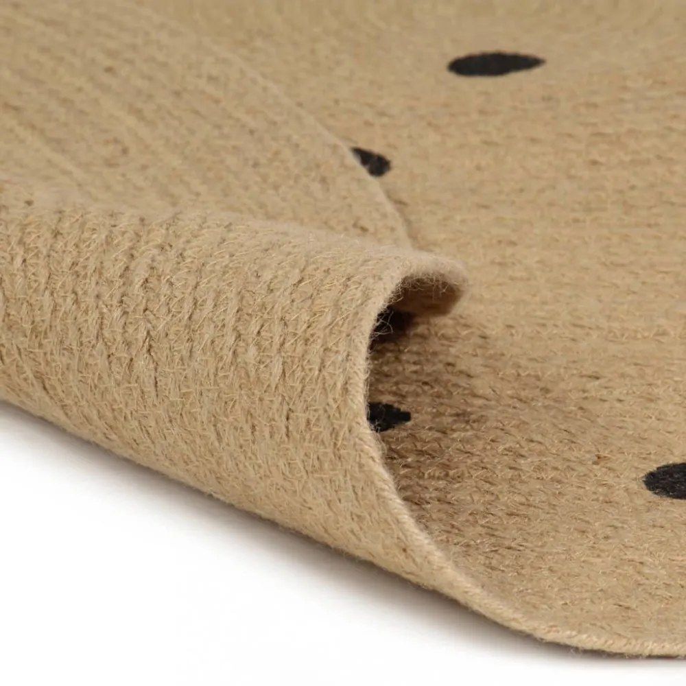 kézzel font jutaszőnyeg pöttyös mintával 120 cm