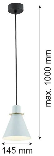 Argon 4682 - Csillár zsinóron BEVERLY 1xE27/15W/230V kék/arany