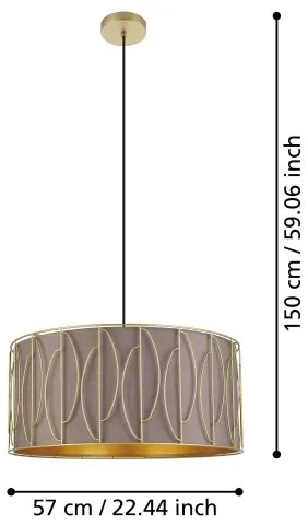 Eglo 390206 - Csillár zsinóron COROJAL 1xE27/40W/230V arany/barna