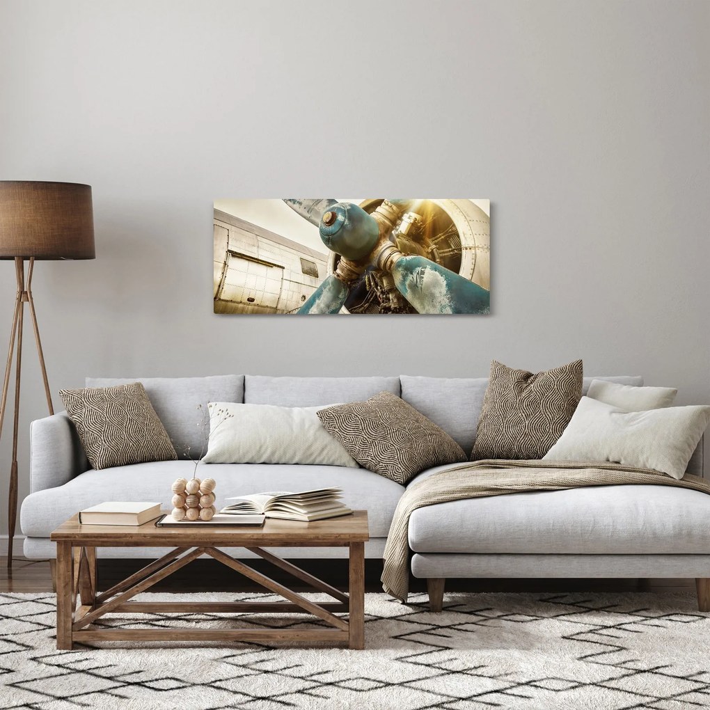 Kép - Egy régi repülőgép légcsavarja (120x50 cm)
