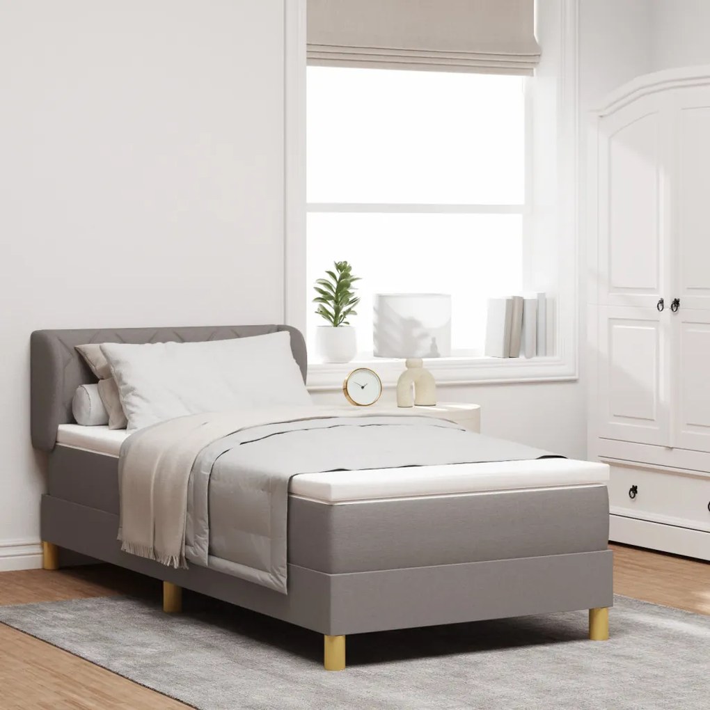 Boxspring Ágy Matracra Taupe Színben, 90x200 cm, Szövet