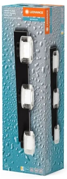Ledvance-LED Fürdőszobai fali lámpa ORBIS FLAME 3xLED/5,5W/230V IP44 fekete