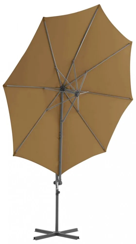 szürkésbarna kültéri napernyő hordozható talppal
