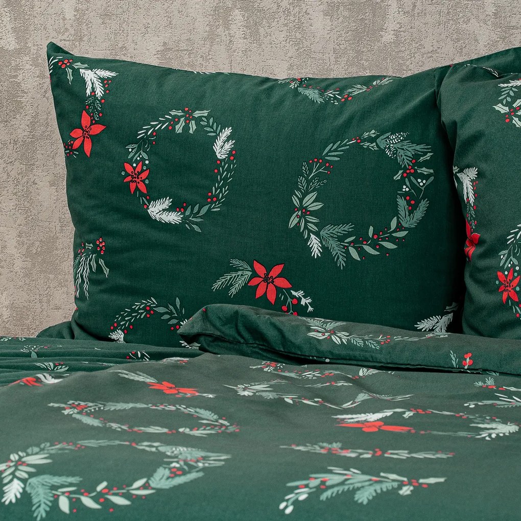 4Home Poinsettia karácsonyi pamut ágyneműhuzat, 140 x 220 cm, 70 x 90 cm, 140 x 220 cm, 70 x 90 cm