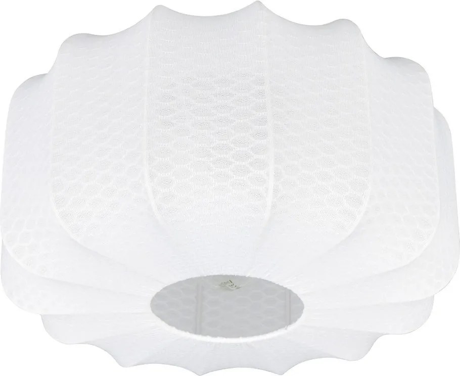 Fehér fém mennyezeti lámpa textil búrával ø 40 cm Madleine – Reality