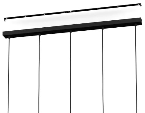 Eglo 390115 - Csillár zsinóron MAJAGUA 5xE27/40W/230V fekete/arany