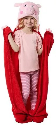 Peppa malac Red 3D coral fleece polár takaró 110x140cm