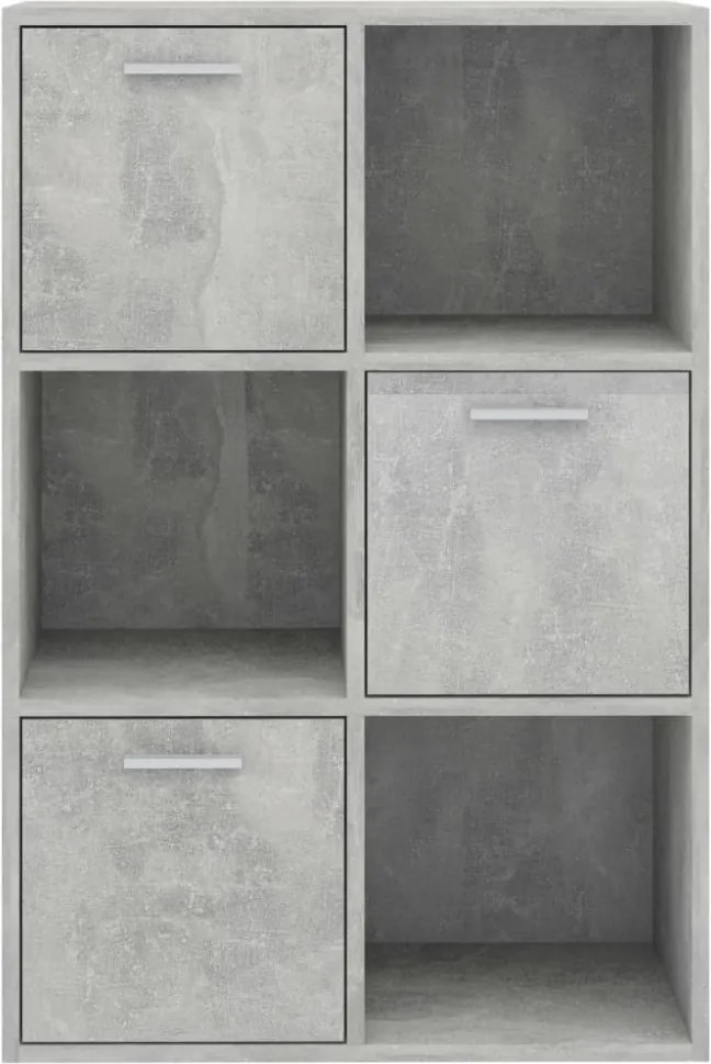 betonszürke szerelt fa tárolószekrény 60 x 29,5 x 90 cm