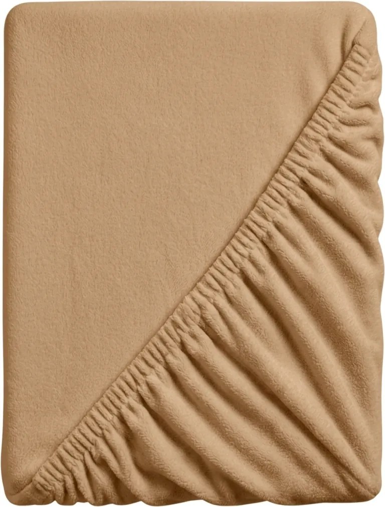 SOFT bézs mikroplüss lepedő 180x200 cm