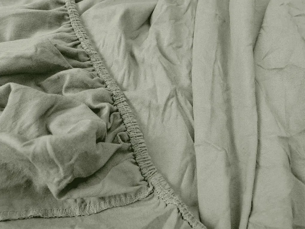 Jersey gumis lepedő EXCLUSIVE szürkészöld 140 x 200 cm