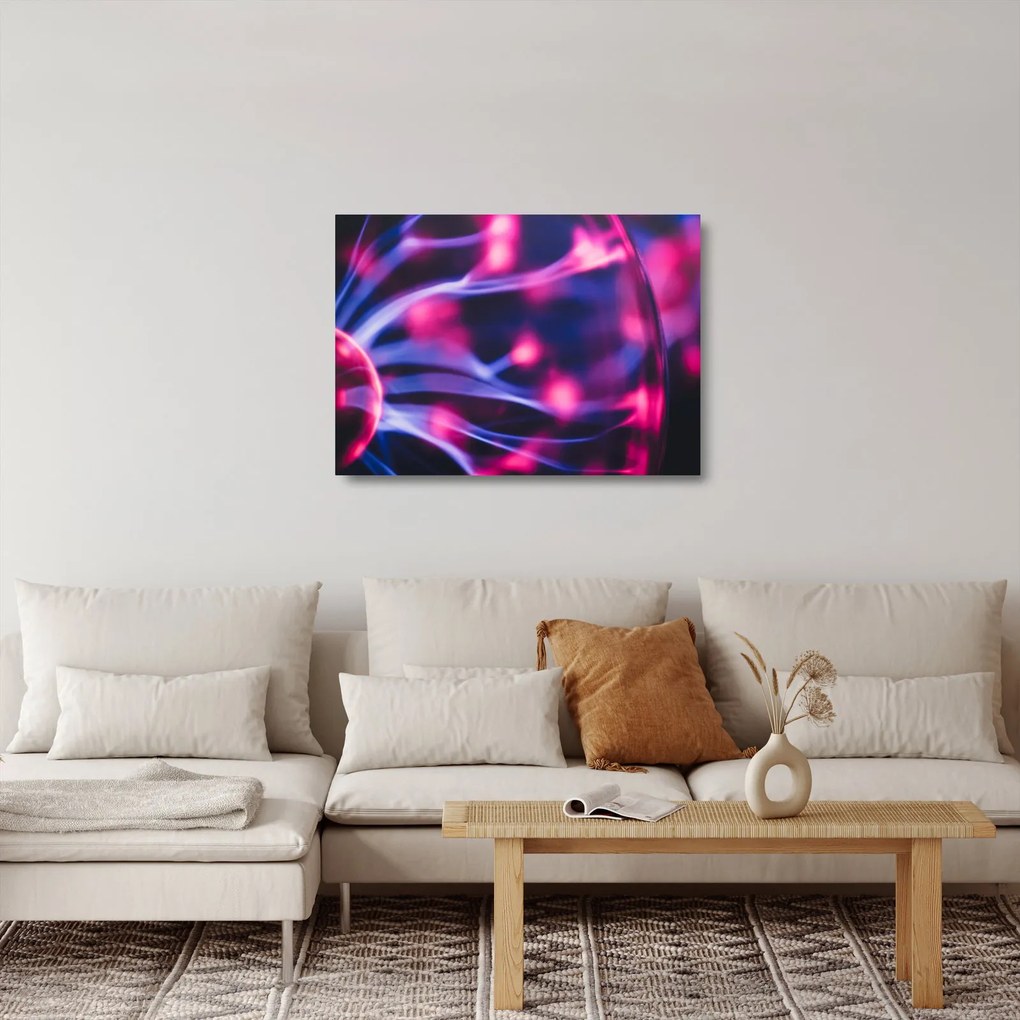 Absztrakt lila kép (üvegen) (70x50 cm)