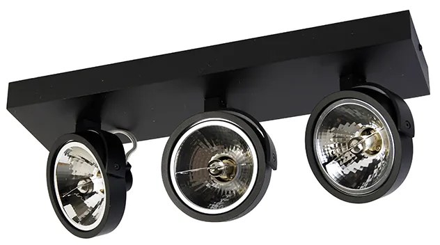 Design spotlámpa fekete állítható 3-lámpás - Go
