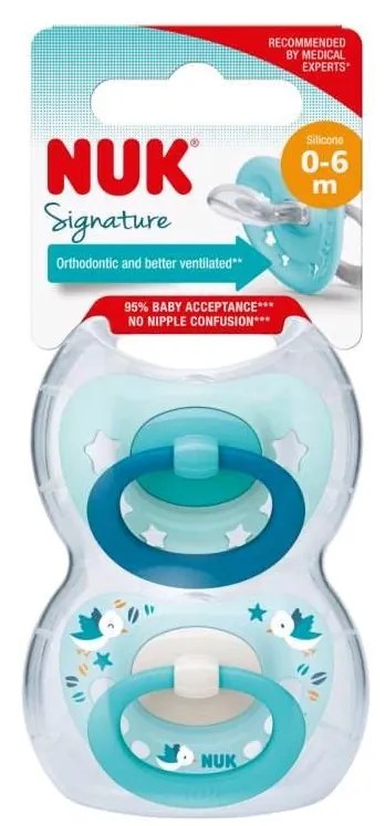 Baba cumi NUK Signature 0-6h 2 db fiú