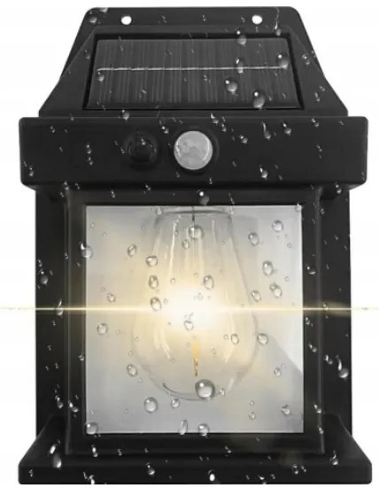 Napelemes kerti fali lámpa Solar Interaction YX-777 - fekete