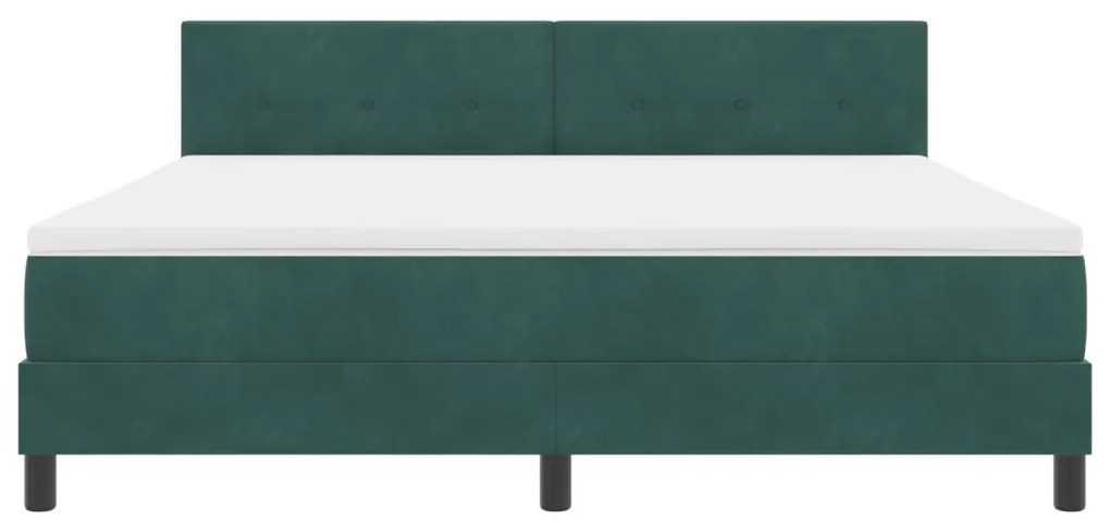 Boxspring Ágy Matracal Sötétzöld Szuper Király Velúr