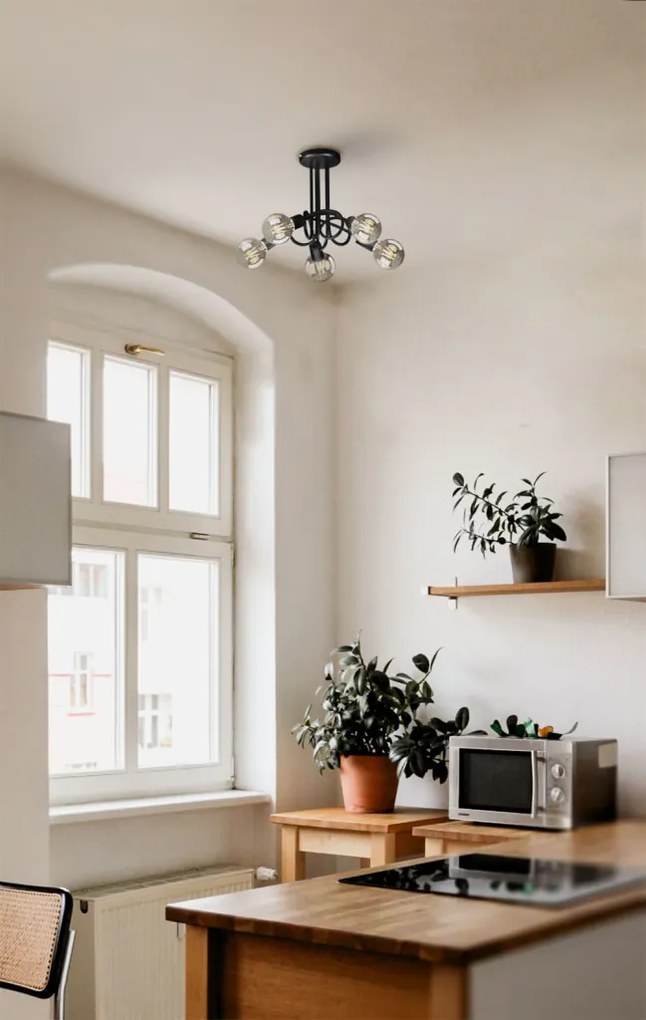 KAJA K-3621 DEZE Fekete Színű Mennyezeti Lámpa 5xE27 15W IP20
