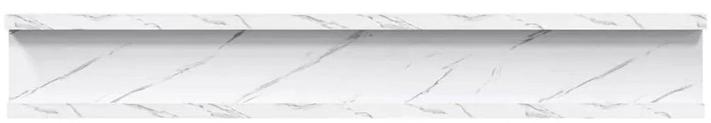 vidaXL Falpolc polcokkal 2 pcs Fehér márvány 60 x 9 x 3 cm Faanyag