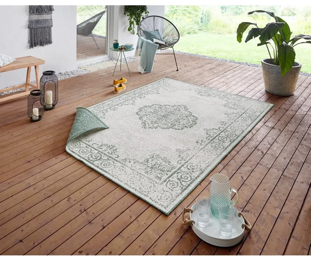 Cebu zöld-krémszínű kültéri szőnyeg, 120 x 170 cm - NORTHRUGS