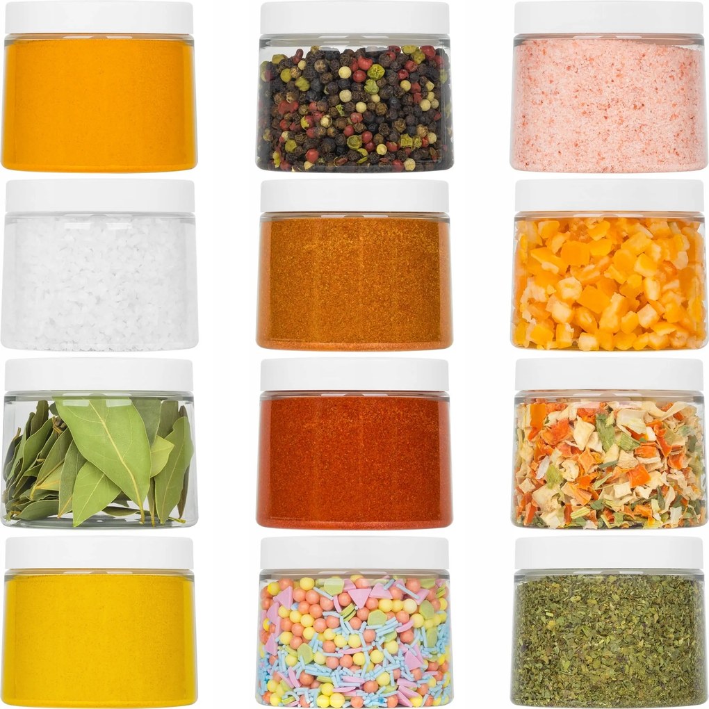 Fűszertartó Ömlesztett Termékek Tégely transz/fehér 200ml x12