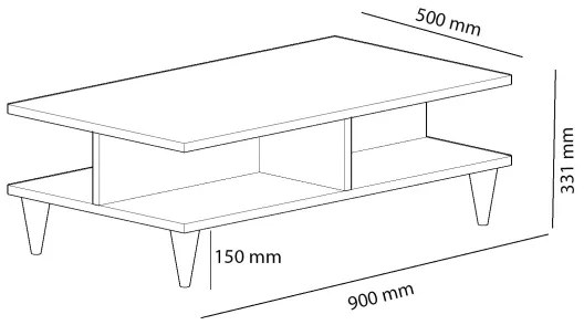 DIAMOND dohányzóasztal barna/fekete színben