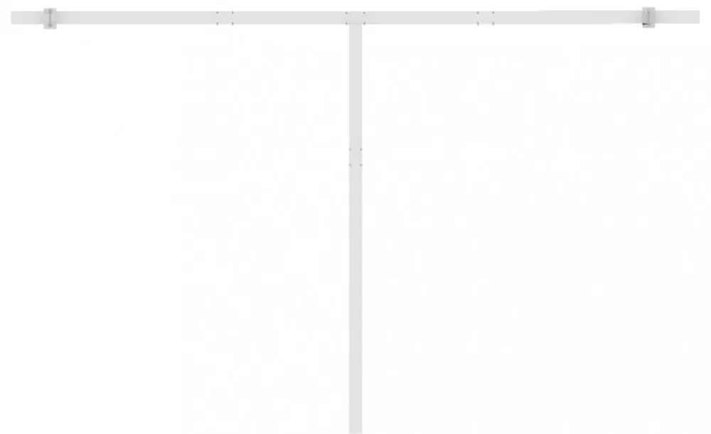 krémszínű kézzel kihúzható LED-es napellenző 400 x 350 cm