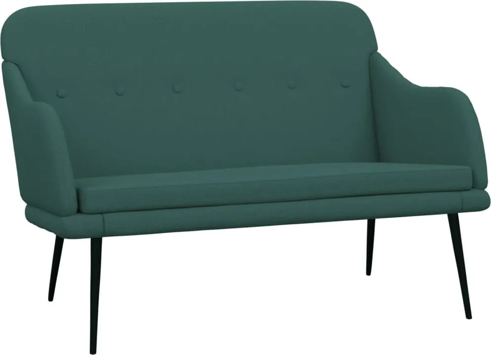 vidaXL sötétzöld szövet pad 110x76x80 cm