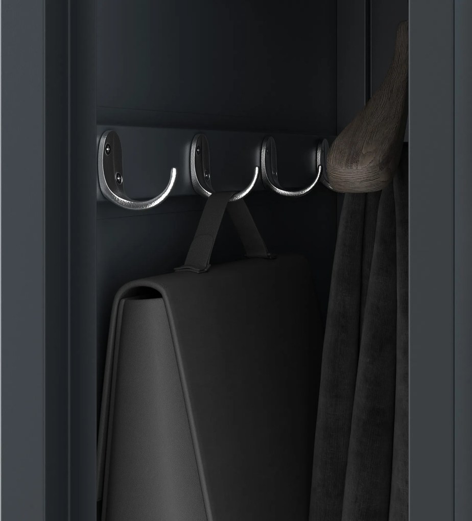 Kétrekeszes személyzeti ruhaszekrény antracit, 400x1800x500 mm: KACPER 1 Plus